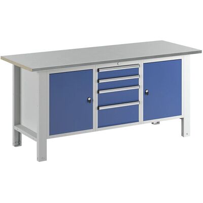 Eurokraft basic Banco da lavoro con piano in acciaio - Arredamento officina Eurokraft basic Banco da lavoro con piano in acciaio - Arredamento officina