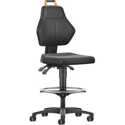 Silla de Oficina Industrial Ajustable Eurokraft Pro - Giratoria con Cuero Sintético Silla de Oficina Industrial Ajustable Eurokraft Pro - Giratoria con Cuero Sintético