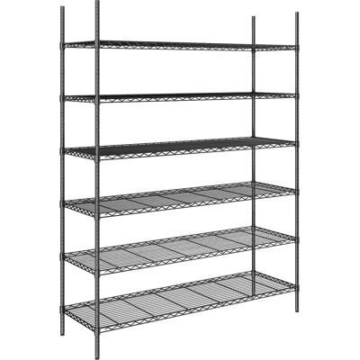 Estantería de malla de acero negra Kaiserkraft - 6 baldas - 1520x610mm Estantería de malla de acero negra Kaiserkraft - 6 baldas - 1520x610mm