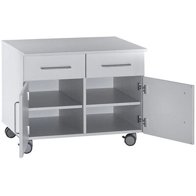 Kaiserkraft Niedriger Laborgrundschrank - 2 Schubladen, 2 Türen, 2 Regale, Grau Kaiserkraft Niedriger Laborgrundschrank - 2 Schubladen, 2 Türen, 2 Regale, Grau