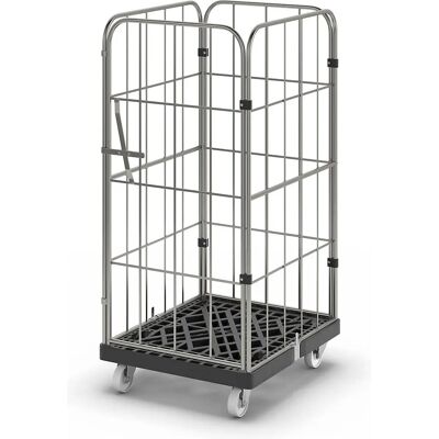 Kaiserkraft Rollcontainer - Schwarz, 4-seitig, mit Tür Kaiserkraft Rollcontainer - Schwarz, 4-seitig, mit Tür