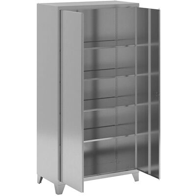 Armario de Acero Inoxidable con 2 Puertas y 4 Estantes - 1950x1000x500mm Armario de Acero Inoxidable con 2 Puertas y 4 Estantes - 1950x1000x500mm