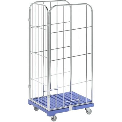 Kaiserkraft Rollbehälter - 3-seitig, blau Kaiserkraft Rollbehälter - 3-seitig, blau
