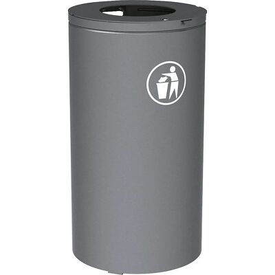 PROCITY OLBIA Outdoor Abfallbehälter - 80L, Grau, Edelstahl PROCITY OLBIA Outdoor Abfallbehälter - 80L, Grau, Edelstahl
