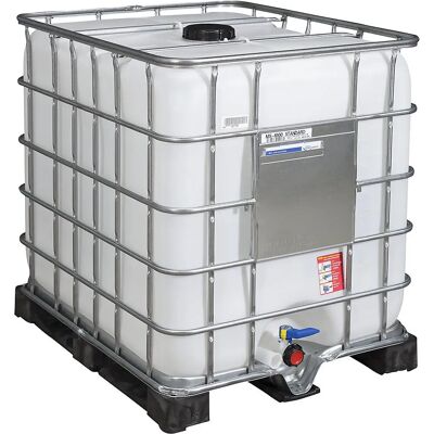 Kaiserkraft Recycelter 1000L IBC Behälter - Stapelbar, UV-beständig Kaiserkraft Recycelter 1000L IBC Behälter - Stapelbar, UV-beständig