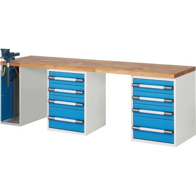 Eurokraft pro 7000 Werkbank - 8 Schubladen - Buchenholzplatte - Modulares System Eurokraft pro 7000 Werkbank - 8 Schubladen - Buchenholzplatte - Modulares System