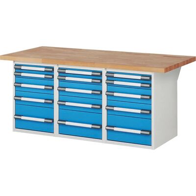 Eurokraft Pro Serie 7000 Werkbank - 15 Schubladen - 2000x900mm Eurokraft Pro Serie 7000 Werkbank - 15 Schubladen - 2000x900mm