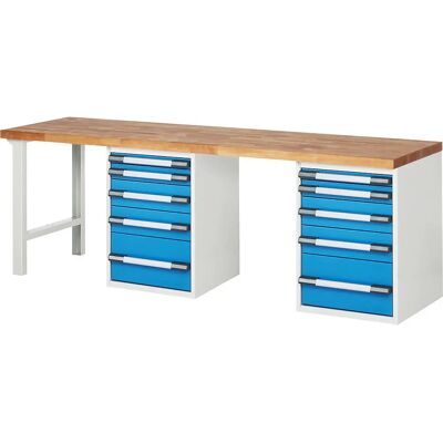 Banco di lavoro Serie 7000 Eurokraft Pro - Modulare, 10 Cassetti, Extra Larga Banco di lavoro Serie 7000 Eurokraft Pro - Modulare, 10 Cassetti, Extra Larga