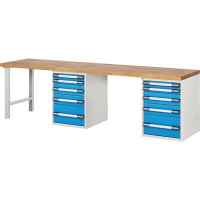 Banco de trabalho Série 7000 Eurokraft Pro - Sistema modular, 10 gavetas Banco de trabalho Série 7000 Eurokraft Pro - Sistema modular, 10 gavetas