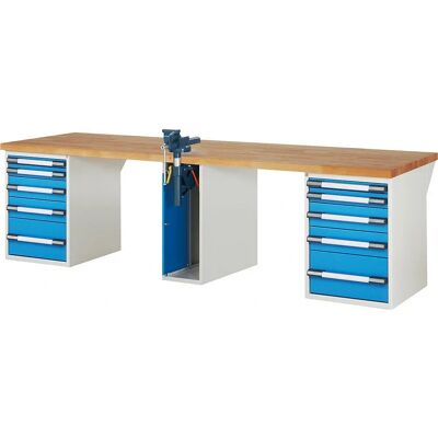 Eurokraft Pro Serie 7000 - Banco da Lavoro Modulare, 10 Cassetti, Struttura in Acciaio - Officina Eurokraft Pro Serie 7000 - Banco da Lavoro Modulare, 10 Cassetti, Struttura in Acciaio - Officina