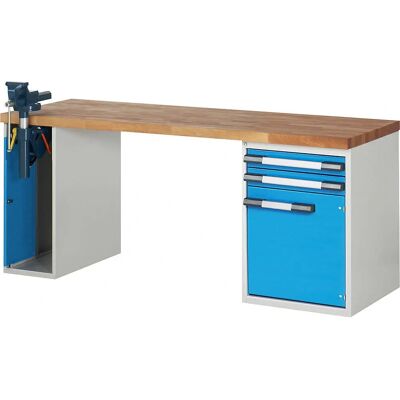 eurokraft pro Serie 7000 Banco da lavoro - Modulare, 2 Cassetti, Struttura in Acciaio eurokraft pro Serie 7000 Banco da lavoro - Modulare, 2 Cassetti, Struttura in Acciaio