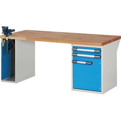 Banco de trabajo modular eurokraft pro - Serie 7, 2 cajones, 1 puerta - Taller Banco de trabajo modular eurokraft pro - Serie 7, 2 cajones, 1 puerta - Taller