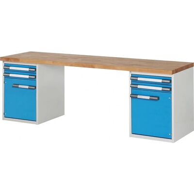Eurokraft Pro Serie 7000 Banco da Lavoro - Sistema Modulare, 4 Cassetti, 2 Porte Eurokraft Pro Serie 7000 Banco da Lavoro - Sistema Modulare, 4 Cassetti, 2 Porte