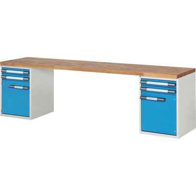 Eurokraft Pro Serie 7000 - Modularer Werkbank - 4 Schubladen, 2 Türen - 3000x700mm Eurokraft Pro Serie 7000 - Modularer Werkbank - 4 Schubladen, 2 Türen - 3000x700mm