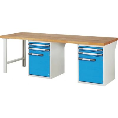 Eurokraft Pro Serie 7000 Werkbank - Modul, Buchenholzplatte, Hellblau Eurokraft Pro Serie 7000 Werkbank - Modul, Buchenholzplatte, Hellblau