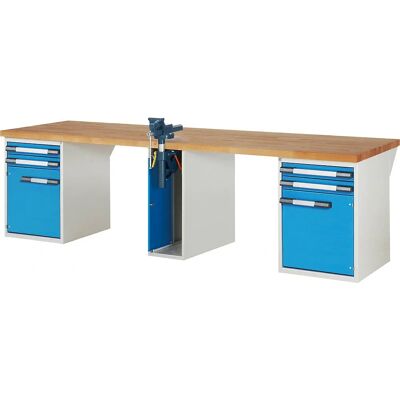 Eurokraft pro Serie 7000 Banco da lavoro - Sistema modulare, 4 cassetti, 2 ante Eurokraft pro Serie 7000 Banco da lavoro - Sistema modulare, 4 cassetti, 2 ante
