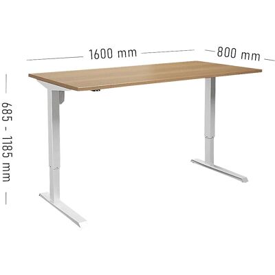 eurokraft basic Venla Escritorio Rectangular con Altura Ajustable Eléctricamente - Escritorio de Pie eurokraft basic Venla Escritorio Rectangular con Altura Ajustable Eléctricamente - Escritorio de Pie