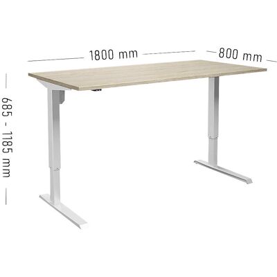 Eurokraft Basic Venla Elektrischer Höhenverstellbarer Schreibtisch - Rechteckig, 1800x800mm Eurokraft Basic Venla Elektrischer Höhenverstellbarer Schreibtisch - Rechteckig, 1800x800mm
