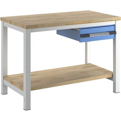 Bancada de trabalho Eurokraft pro - 1250x700mm, Azul, Estrutura de aço Bancada de trabalho Eurokraft pro - 1250x700mm, Azul, Estrutura de aço