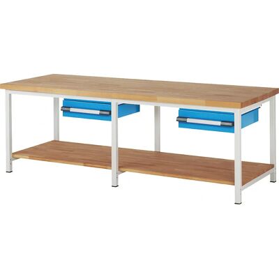 Eurokraft pro Banco de trabajo - Serie 8000, Azul, 2500x900mm Eurokraft pro Banco de trabajo - Serie 8000, Azul, 2500x900mm