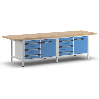Eurokraft pro Serie 8000 Arbeitstisch - Verstellbarer Stauraum, Hellblau Eurokraft pro Serie 8000 Arbeitstisch - Verstellbarer Stauraum, Hellblau