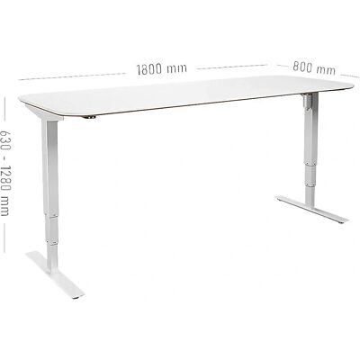 Kaiserkraft Elektrischer Höhenverstellbarer Schreibtisch - Modern, Weiß - 1800x800mm Kaiserkraft Elektrischer Höhenverstellbarer Schreibtisch - Modern, Weiß - 1800x800mm
