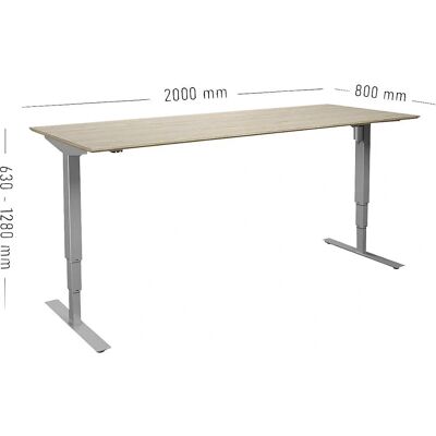 KaiserKraft Elektrischer Höhenverstellbarer Schreibtisch - Atlanta Trend - Modern Rechteck - 2000x800mm KaiserKraft Elektrischer Höhenverstellbarer Schreibtisch - Atlanta Trend - Modern Rechteck - 2000x800mm