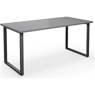 Escritorio multifuncional Kaiserkraft DUO-O - Superficie rectangular, gris claro / negro Escritorio multifuncional Kaiserkraft DUO-O - Superficie rectangular, gris claro / negro
