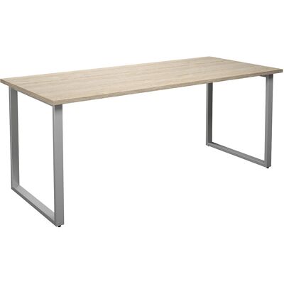 Mesa multifuncional Kaiserkraft DUO-O - Rectangular, Roble / Plateado Mesa multifuncional Kaiserkraft DUO-O - Rectangular, Roble / Plateado