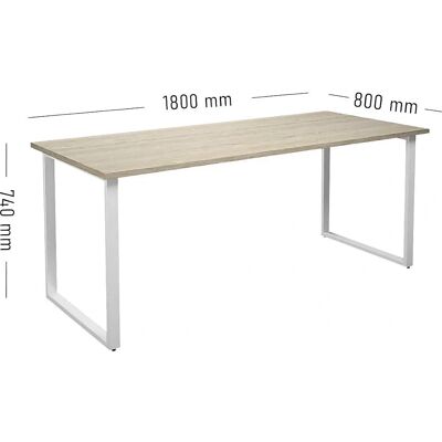 Mesa multifuncional Kaiserkraft - DUO-O, Roble/Blanco, 1800x800mm Mesa multifuncional Kaiserkraft - DUO-O, Roble/Blanco, 1800x800mm