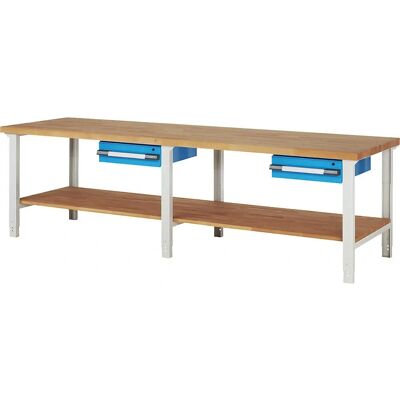 Eurokraft Pro Serie 7000 - Banco da lavoro, sistema modulare, 2 cassetti, 3000x900mm Eurokraft Pro Serie 7000 - Banco da lavoro, sistema modulare, 2 cassetti, 3000x900mm