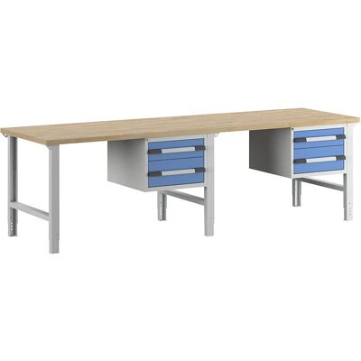 Eurokraft Pro Serie 7000 - Modularer Werkbank, 4 Schubladen, Extra Breit - Werkbänke Eurokraft Pro Serie 7000 - Modularer Werkbank, 4 Schubladen, Extra Breit - Werkbänke