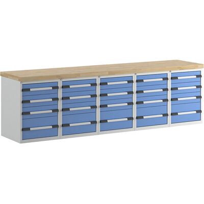 Eurokraft Pro Serie 7000 - Banco de trabajo modular - 20 cajones - 3000x700mm Eurokraft Pro Serie 7000 - Banco de trabajo modular - 20 cajones - 3000x700mm
