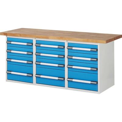 Eurokraft Pro Serie 7000 - Sistema modulare da banco di lavoro - 12 cassetti Eurokraft Pro Serie 7000 - Sistema modulare da banco di lavoro - 12 cassetti