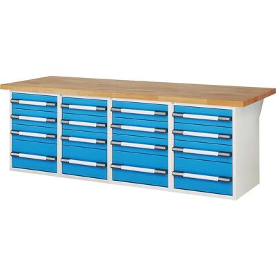 Eurokraft Pro Bancada de Trabalho Modular - 16 Gavetas - 2500x900mm Eurokraft Pro Bancada de Trabalho Modular - 16 Gavetas - 2500x900mm