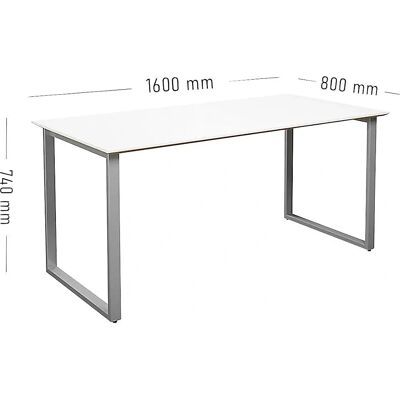 Mesa multifuncional Kaiserkraft DUO-O Trend - Blanco/Plateado Mesa multifuncional Kaiserkraft DUO-O Trend - Blanco/Plateado