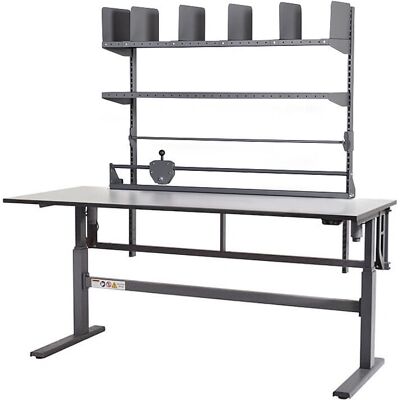 Mesa de embalagem Eurokraft Pro - Regulagem elétrica de altura, 2 prateleiras Mesa de embalagem Eurokraft Pro - Regulagem elétrica de altura, 2 prateleiras
