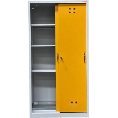 Eurokraft Basic Öko-Schrank - Stahl, Schloss, 3 Regale Eurokraft Basic Öko-Schrank - Stahl, Schloss, 3 Regale