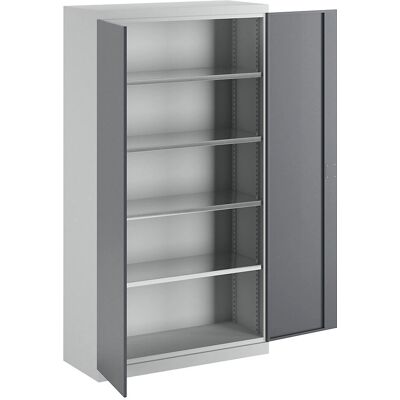 Eurokraft pro Aufbewahrungsschrank - 4 Regale, Grau Eurokraft pro Aufbewahrungsschrank - 4 Regale, Grau