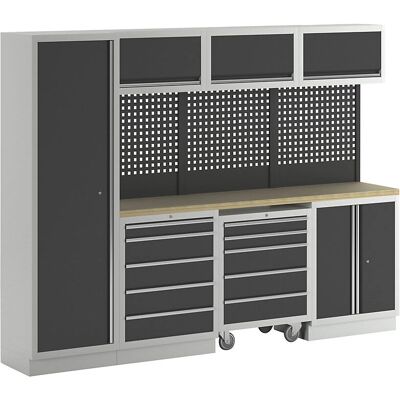 Kaiserkraft Modulares Lagersystem - Stahl-Schränke, Holzplatte Kaiserkraft Modulares Lagersystem - Stahl-Schränke, Holzplatte
