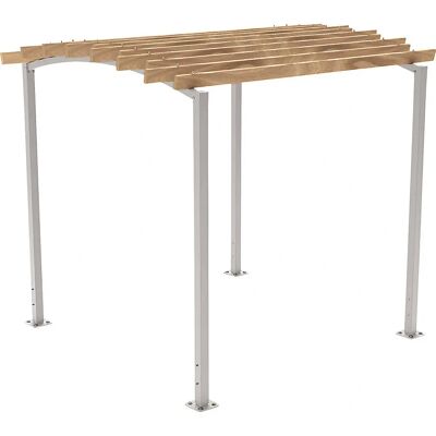PROCITY Stahl-Holz Pergola - Höhenverstellbare Stahlstützen - Outdoor-Schatten PROCITY Stahl-Holz Pergola - Höhenverstellbare Stahlstützen - Outdoor-Schatten