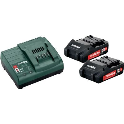 Metabo Akku-Set mit Ladegerät - 18V 2x2 Ah Li-Ion Metabo Akku-Set mit Ladegerät - 18V 2x2 Ah Li-Ion