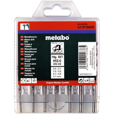Metabo Bohrerset - 7-tlg Hochleistungsstahl Metabo Bohrerset - 7-tlg Hochleistungsstahl