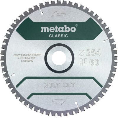Metabo Modell 628666000 Sirkelsagblad - 254mm, 60T - Tre/Plast Metabo Modell 628666000 Sirkelsagblad - 254mm, 60T - Tre/Plast