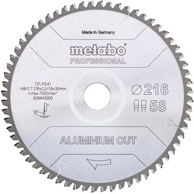 Metabo 628447000 Lama di sega circolare - Taglio alluminio - Professionale Metabo 628447000 Lama di sega circolare - Taglio alluminio - Professionale