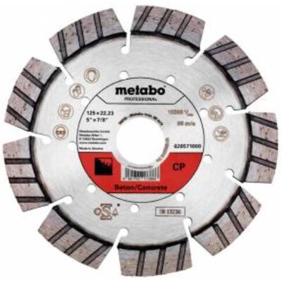 Metabo 628571000 Disco diamantato per cemento - 125mm Metabo 628571000 Disco diamantato per cemento - 125mm