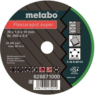 Metabo 626871000 Winkelschleifer-Zubehör - Trennscheibe Metabo 626871000 Winkelschleifer-Zubehör - Trennscheibe