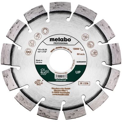 Accesorio para amoladora Metabo 628558000 - Disco de corte de diamante universal Accesorio para amoladora Metabo 628558000 - Disco de corte de diamante universal