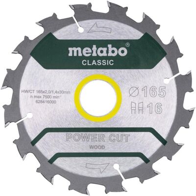 Metabo 165mm Kreissägeblatt - 16 Zähne - Power Cut Wood Metabo 165mm Kreissägeblatt - 16 Zähne - Power Cut Wood
