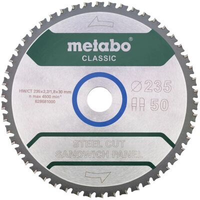 Metabo Kreissägeblatt - Sandwich Panel, 235x30mm, 50 Zähne - Profi Metabo Kreissägeblatt - Sandwich Panel, 235x30mm, 50 Zähne - Profi